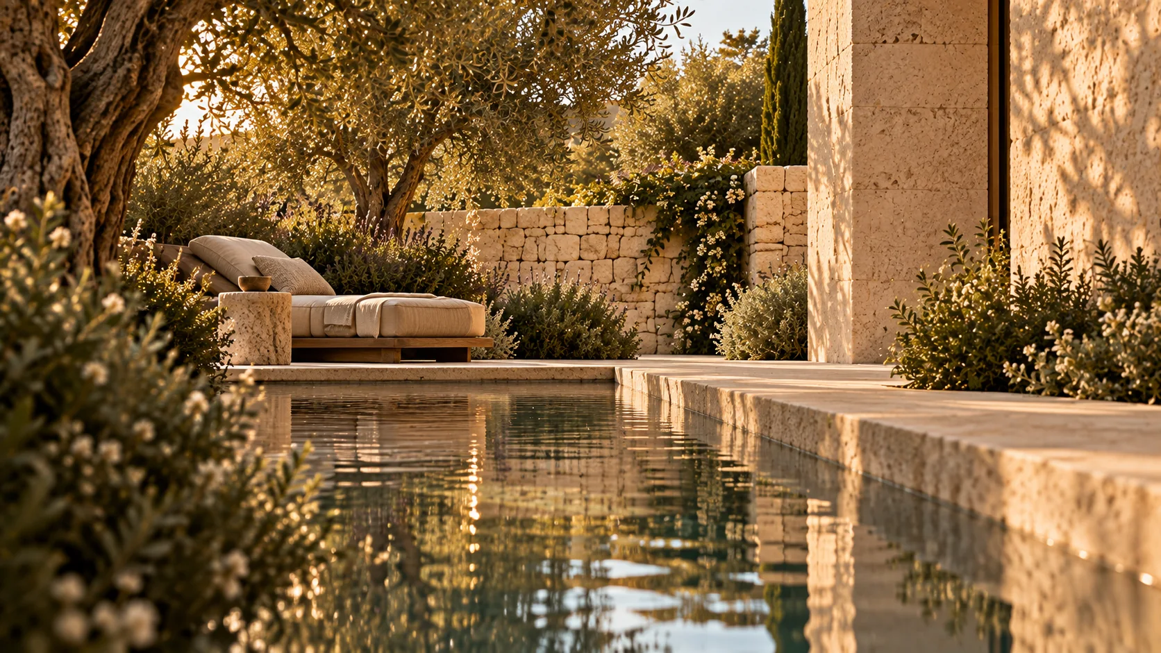 Villa Noir · Garden reflecting pool